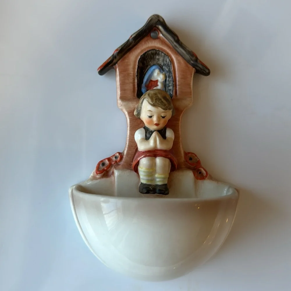 Vintage Hummel Goebel 164 Worship Praying Girl Holy Water Font